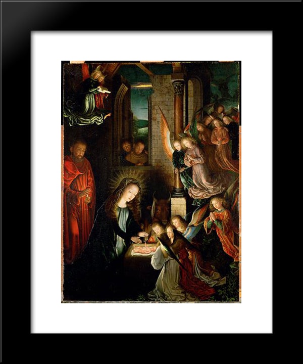 The Nativity 20x24 Black Modern Wood Framed Art Print Poster by David, Gerard
