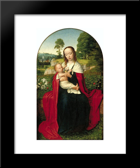 The Virgin And Child In A Landscape 20x24 Black Modern Wood Framed Art Print Poster by David, Gerard