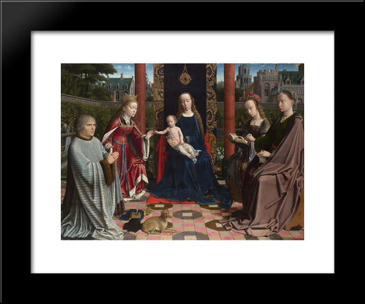 The Virgin And Child With Saints And Donor 20x24 Black Modern Wood Framed Art Print Poster by David, Gerard