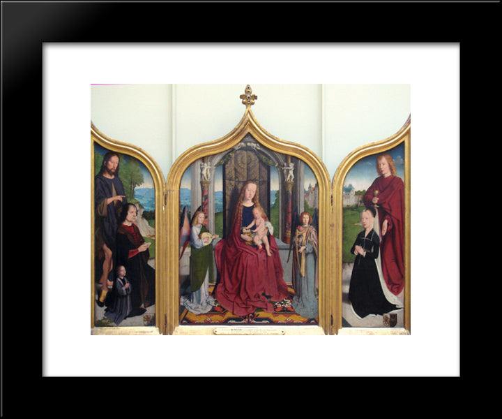 Triptych Of The Sedano Family 20x24 Black Modern Wood Framed Art Print Poster by David, Gerard