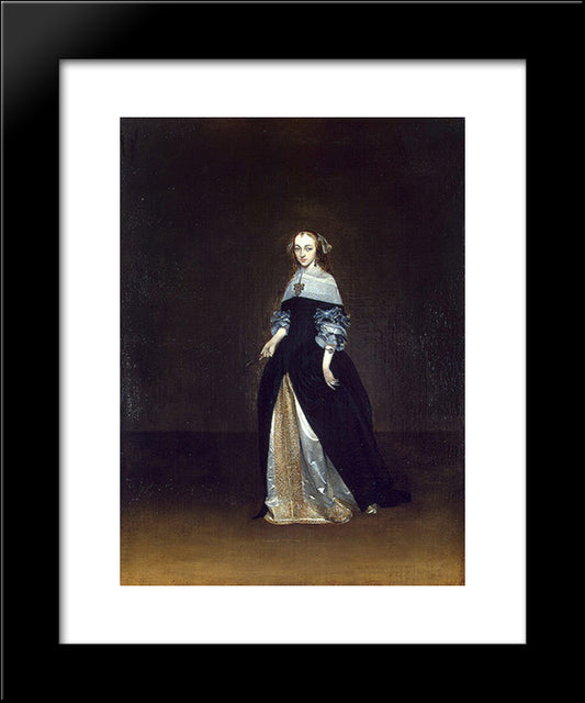 Portrait Of Catarina Van Leunink 20x24 Black Modern Wood Framed Art Print Poster by Terborch, Gerard