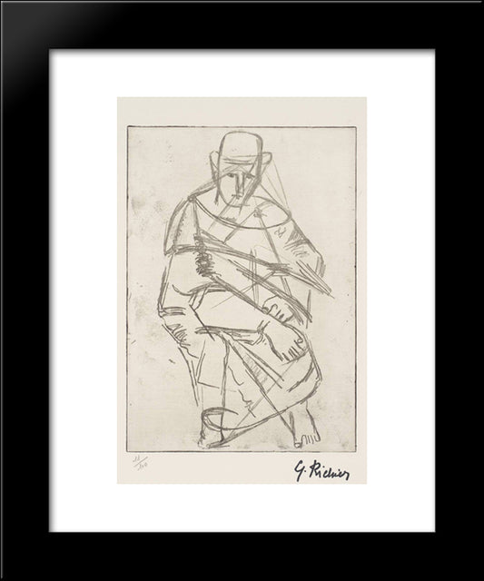 Personage 20x24 Black Modern Wood Framed Art Print Poster by Richier, Germaine
