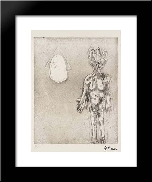 The Hydra 20x24 Black Modern Wood Framed Art Print Poster by Richier, Germaine