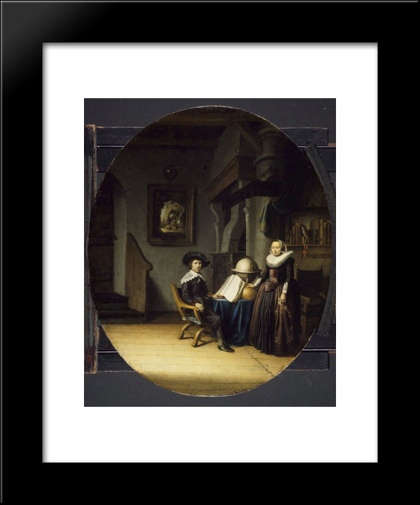 Burgomaster Hasselaar And His Wife 20x24 Black Modern Wood Framed Art Print Poster by Gerrit, Dou