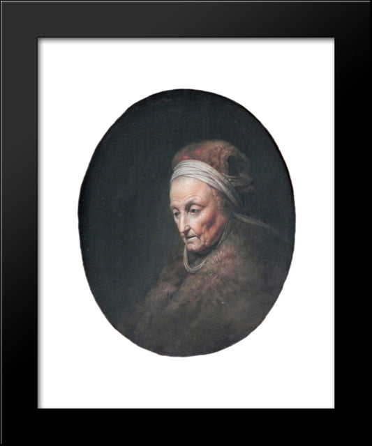 Rembrandt'S-Mother 20x24 Black Modern Wood Framed Art Print Poster by Gerrit, Dou