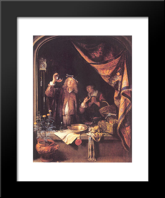 The Doctor 20x24 Black Modern Wood Framed Art Print Poster by Gerrit, Dou