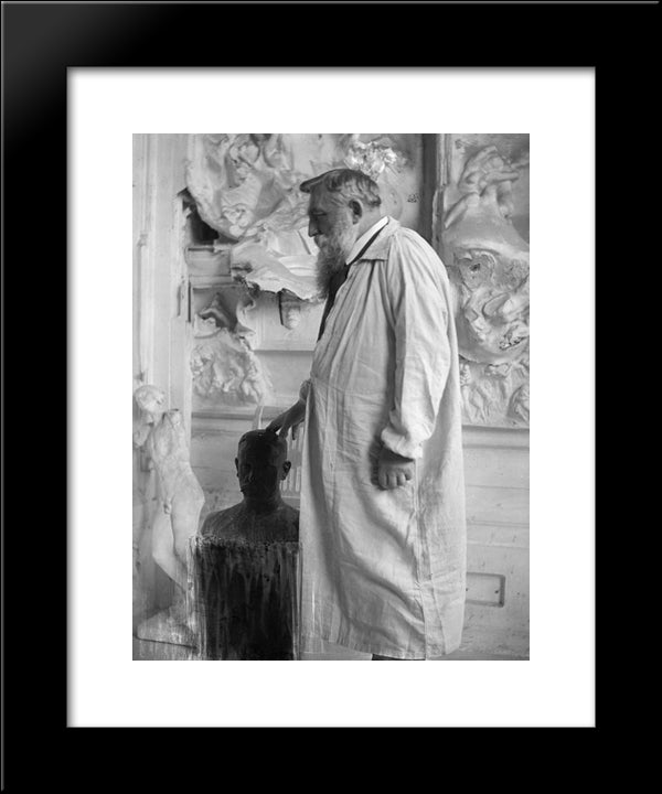 Auguste Rodin At Meudon 20x24 Black Modern Wood Framed Art Print Poster by Kasebier, Gertrude