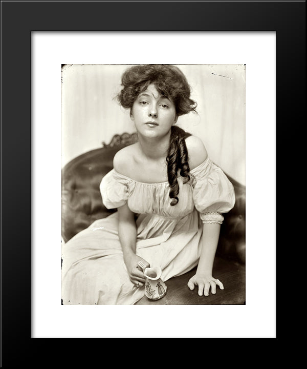 Miss N (Portrait Of Evelyn Nesbit) 20x24 Black Modern Wood Framed Art Print Poster by Kasebier, Gertrude
