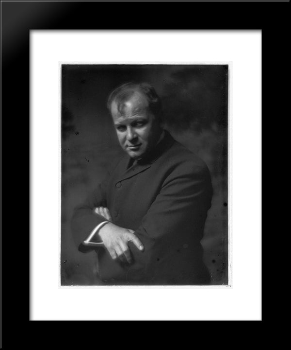 Portrait Of George Luks 20x24 Black Modern Wood Framed Art Print Poster by Kasebier, Gertrude