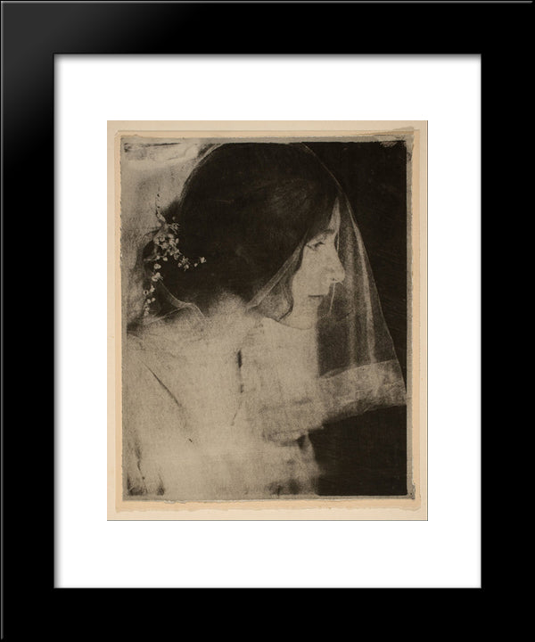The Bride 20x24 Black Modern Wood Framed Art Print Poster by Kasebier, Gertrude