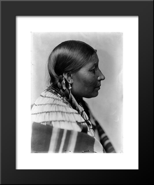 Wife Of American Horse, Dakota Sioux 20x24 Black Modern Wood Framed Art Print Poster by Kasebier, Gertrude