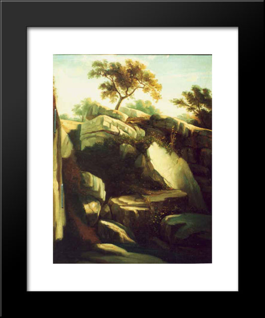 Landscape From Italy 20x24 Black Modern Wood Framed Art Print Poster by Tattarescu, Gheorghe