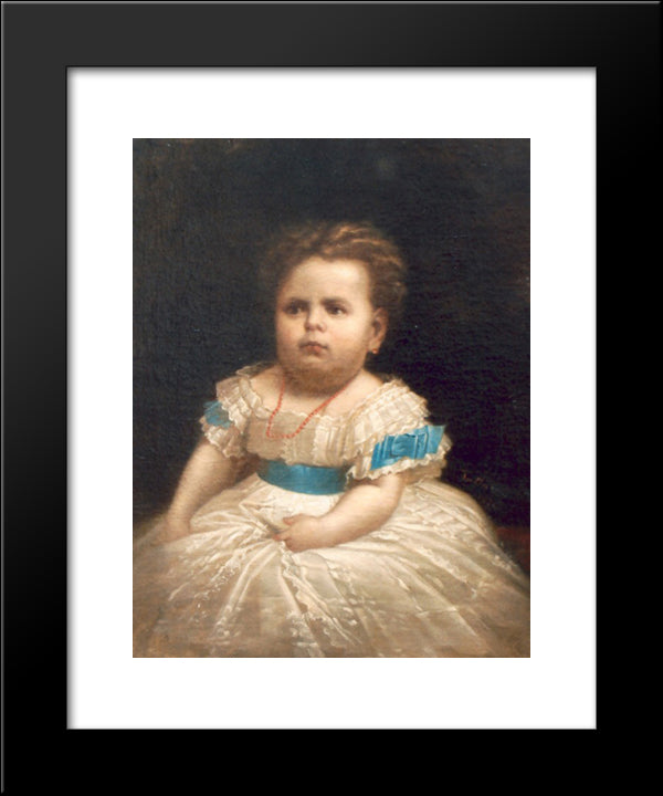 Marioara, The Daughter Of The Painter 20x24 Black Modern Wood Framed Art Print Poster by Tattarescu, Gheorghe