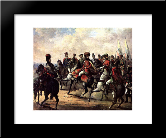 Michael The Brave And His Troops 20x24 Black Modern Wood Framed Art Print Poster by Tattarescu, Gheorghe