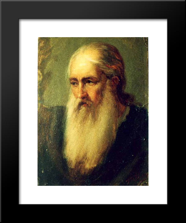 Old Monk 20x24 Black Modern Wood Framed Art Print Poster by Tattarescu, Gheorghe