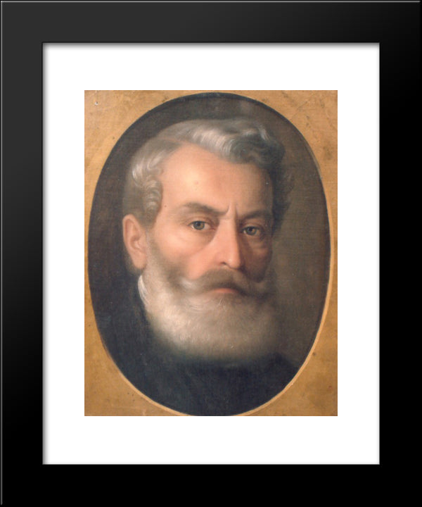 Portrait Of Painter Constantin Lecca 20x24 Black Modern Wood Framed Art Print Poster by Tattarescu, Gheorghe