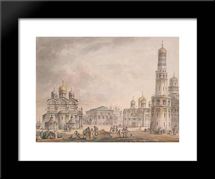 Cathedral Square Of The Moscow Kremlin 20x24 Black Modern Wood Framed Art Print Poster by Quarenghi, Giacomo