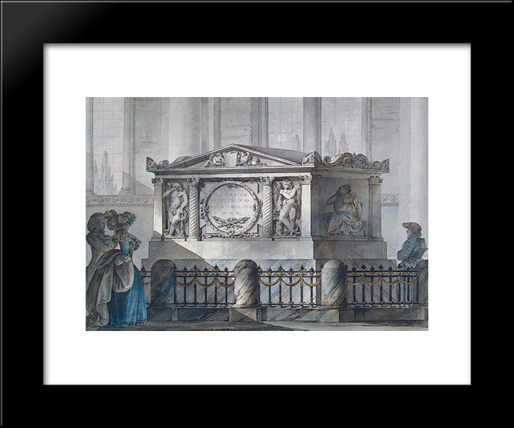 Design Of Samuel Greig'S Tomb In Tallinn 20x24 Black Modern Wood Framed Art Print Poster by Quarenghi, Giacomo