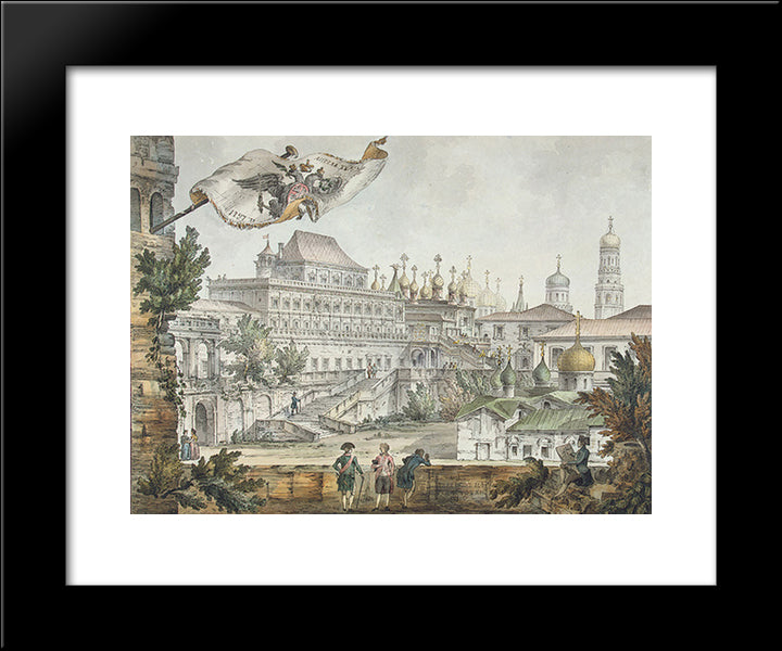 Terem Palace 20x24 Black Modern Wood Framed Art Print Poster by Quarenghi, Giacomo