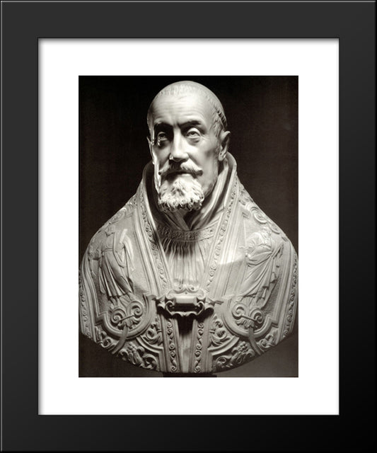 Bust Of Pope Gregory Xv 20x24 Black Modern Wood Framed Art Print Poster by Reynolds, Joshua