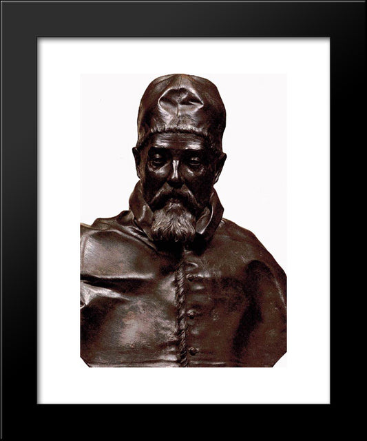 Bust Of Pope Urban Viii 20x24 Black Modern Wood Framed Art Print Poster by Reynolds, Joshua