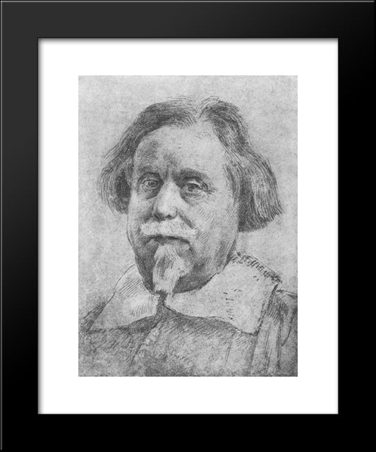 Portrait Of A Man With A Moustache 20x24 Black Modern Wood Framed Art Print Poster by Reynolds, Joshua