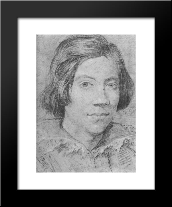 Portrait Of A Young Man 20x24 Black Modern Wood Framed Art Print Poster by Reynolds, Joshua
