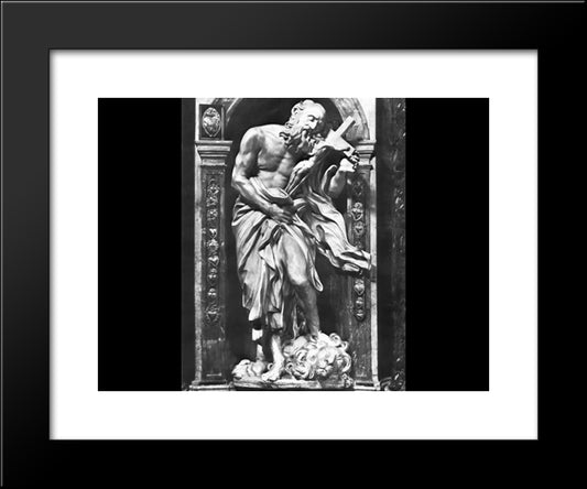 Saint Jerome 20x24 Black Modern Wood Framed Art Print Poster by Reynolds, Joshua