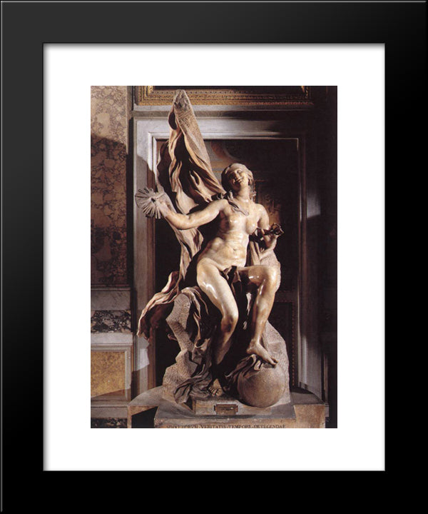 Truth Unveiled By Time 20x24 Black Modern Wood Framed Art Print Poster by Reynolds, Joshua