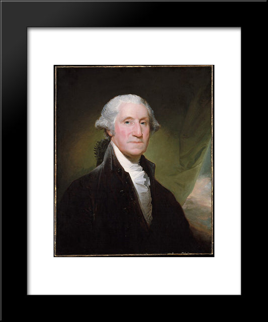 George Washington 20x24 Black Modern Wood Framed Art Print Poster by Stuart, Gilbert