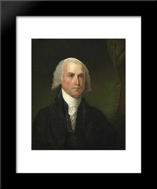 James Madison 20x24 Black Modern Wood Framed Art Print Poster by Stuart, Gilbert