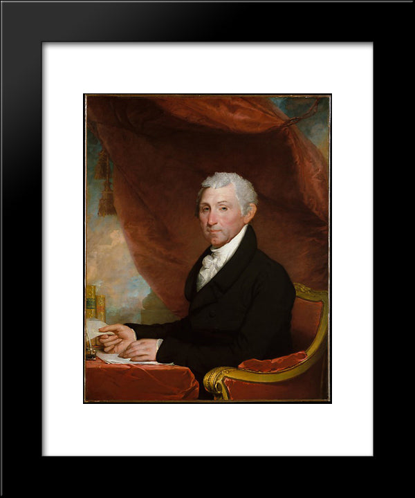 James Monroe 20x24 Black Modern Wood Framed Art Print Poster by Stuart, Gilbert