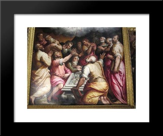 Assumption Of The Virgin (Detail) 20x24 Black Modern Wood Framed Art Print Poster by Vasari, Giorgio