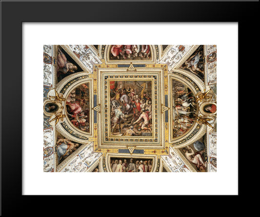 Ceiling Decoration Palazzo Vecchio, Florence 20x24 Black Modern Wood Framed Art Print Poster by Vasari, Giorgio