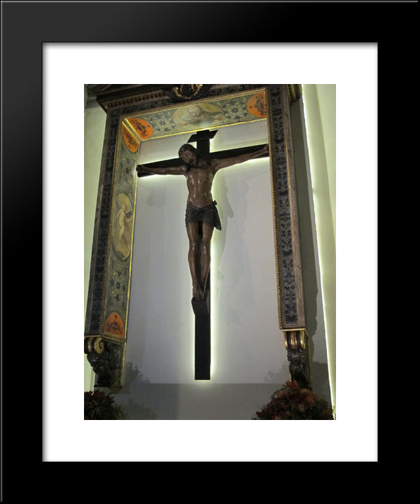 Chapel Of The Crucifix, The Cross Of Baccio Da Montelupo 20x24 Black Modern Wood Framed Art Print Poster by Vasari, Giorgio