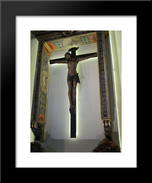 Chapel Of The Crucifix, The Cross Of Baccio Da Montelupo 20x24 Black Modern Wood Framed Art Print Poster by Vasari, Giorgio