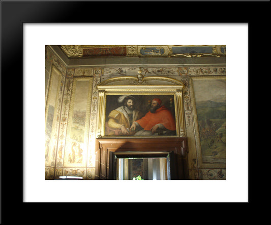 Clemenet Vii And Francis I Of France 20x24 Black Modern Wood Framed Art Print Poster by Vasari, Giorgio