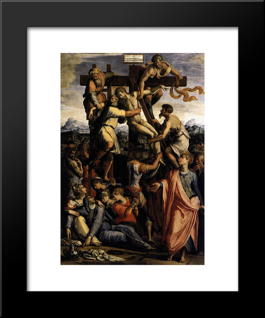 Deposition From The Cross 20x24 Black Modern Wood Framed Art Print Poster by Vasari, Giorgio