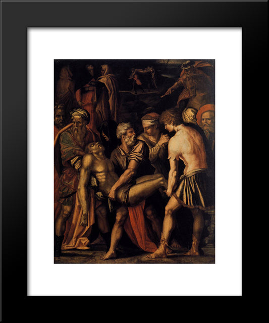 Entombment 20x24 Black Modern Wood Framed Art Print Poster by Vasari, Giorgio