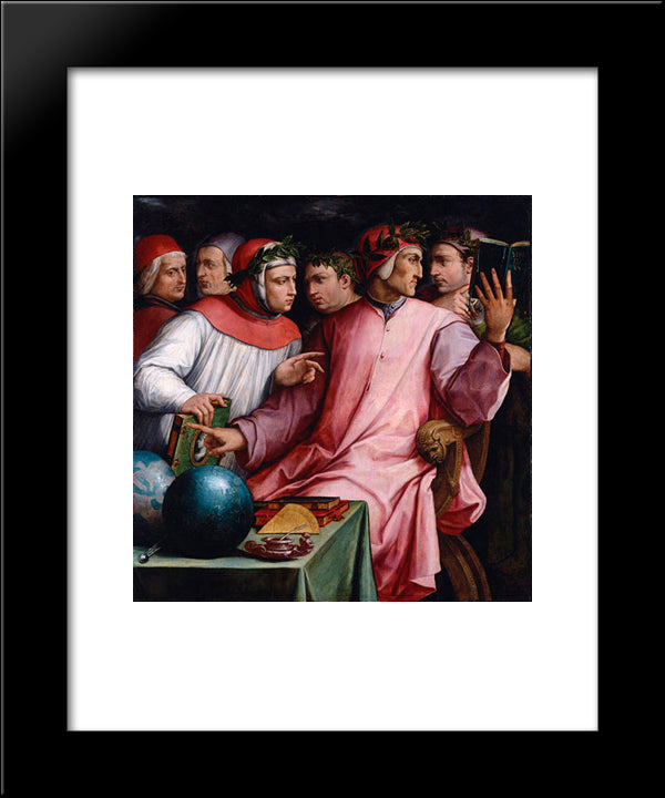 Italian Humanists (Six Tuscan Poets) 20x24 Black Modern Wood Framed Art Print Poster by Vasari, Giorgio