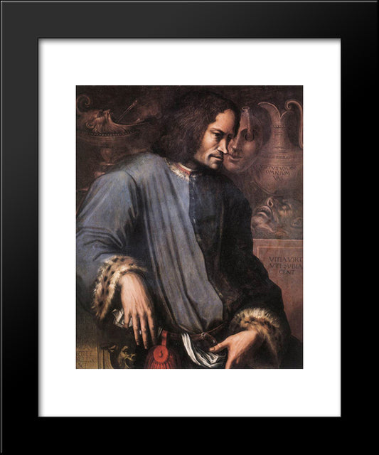 Lorenzo De Medici 'The Magnificent' 20x24 Black Modern Wood Framed Art Print Poster by Vasari, Giorgio