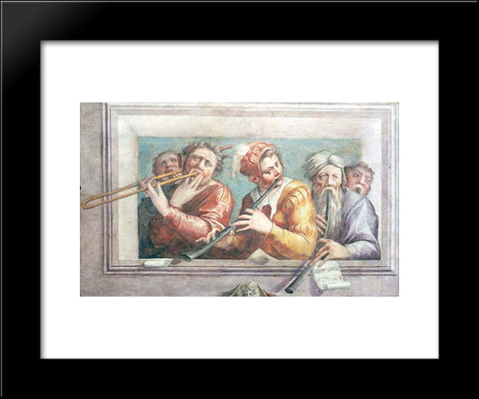 Musicians 20x24 Black Modern Wood Framed Art Print Poster by Vasari, Giorgio