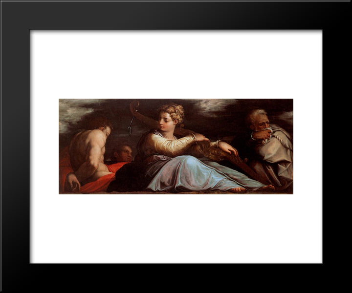 Patience 20x24 Black Modern Wood Framed Art Print Poster by Vasari, Giorgio