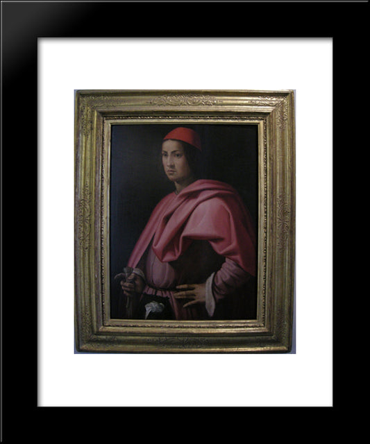 Portrait Of A Gentleman Of Florence 20x24 Black Modern Wood Framed Art Print Poster by Vasari, Giorgio