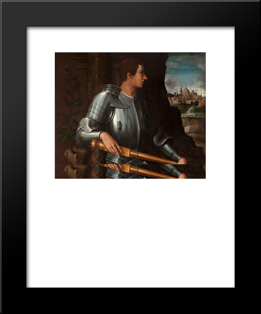 Portrait Of Alessandro De' Medici 20x24 Black Modern Wood Framed Art Print Poster by Vasari, Giorgio