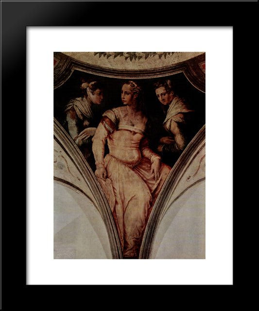 Portrait Of Nicolosa Bacci And The A Noblewoman From Arezzo 20x24 Black Modern Wood Framed Art Print Poster by Vasari, Giorgio