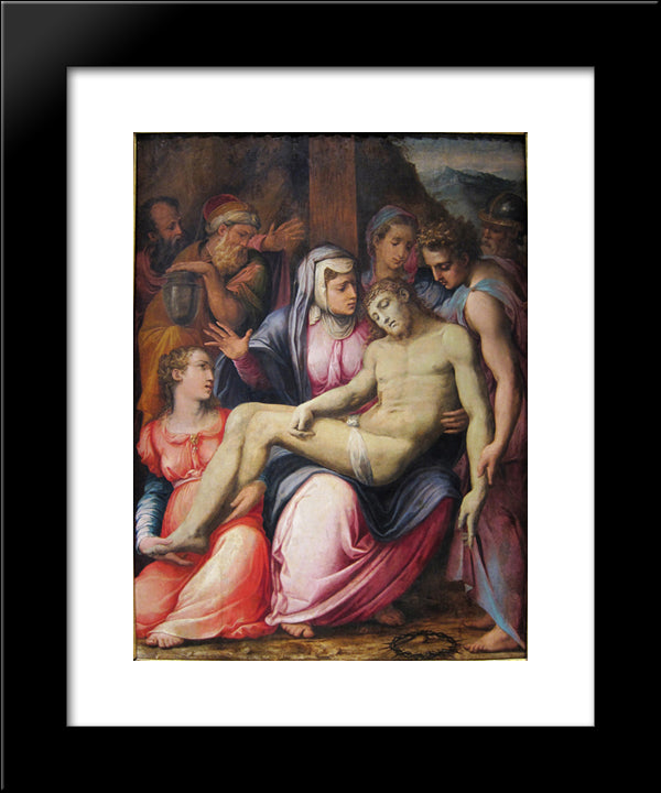 The Deposition 20x24 Black Modern Wood Framed Art Print Poster by Vasari, Giorgio