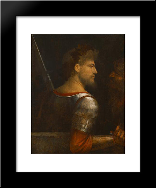 A Soldier 20x24 Black Modern Wood Framed Art Print Poster by Giorgione