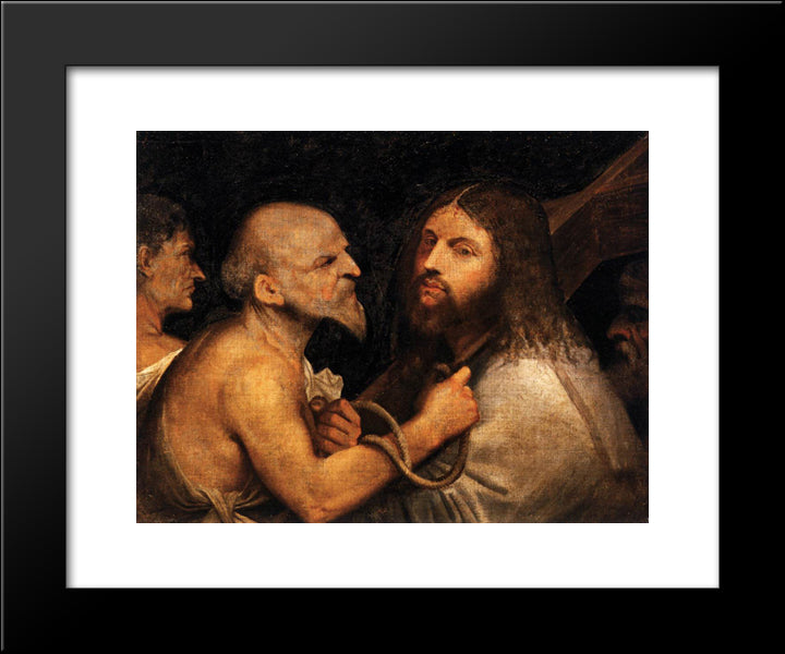 Christ Carrying The Cross 20x24 Black Modern Wood Framed Art Print Poster by Giorgione