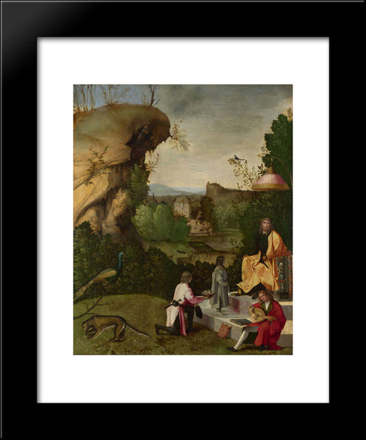 Homage To A Poet 20x24 Black Modern Wood Framed Art Print Poster by Giorgione